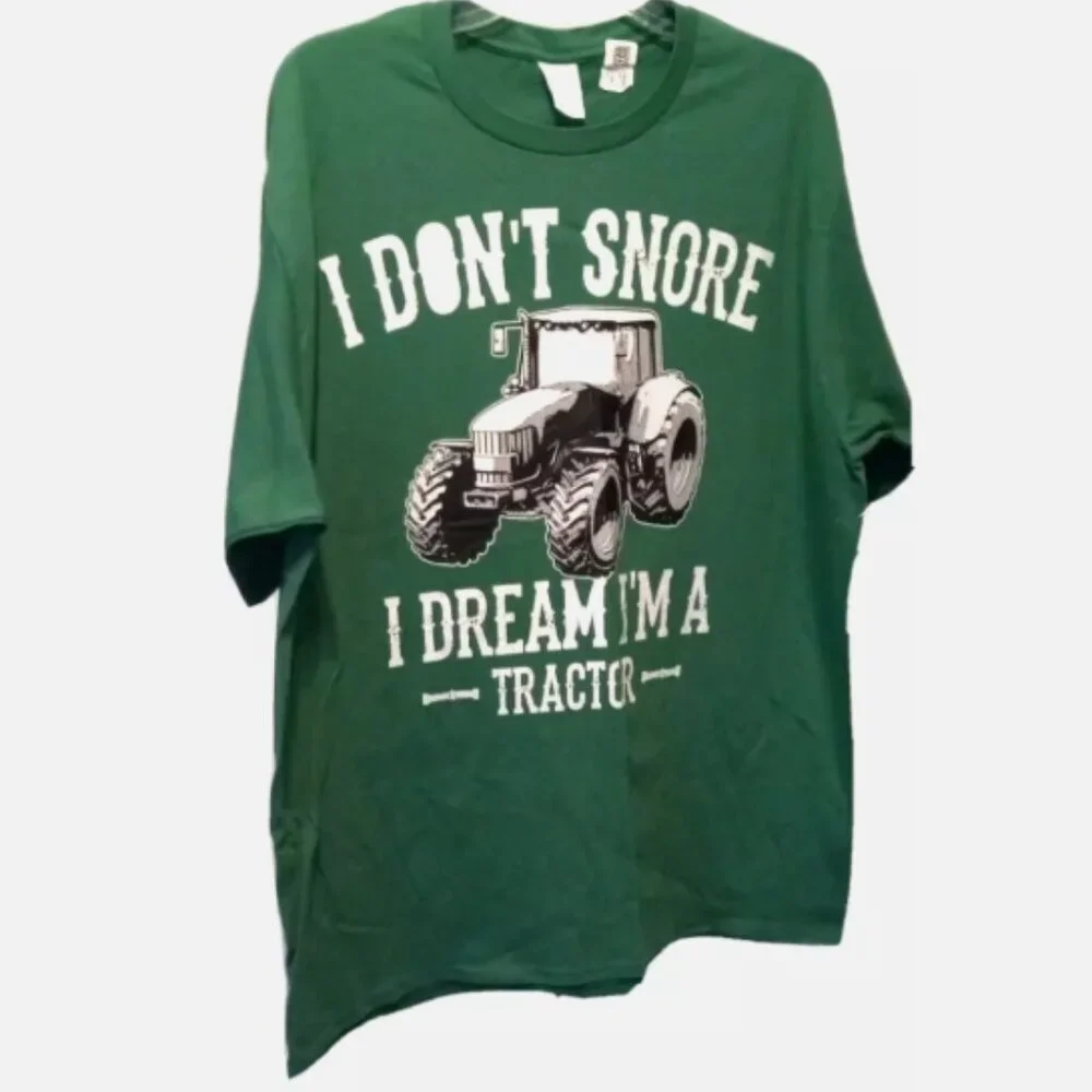 T-shirt Sz XL NEW green I Don't Snore Tractors Funny Country Graphic whimsical - Picture 8 of 9